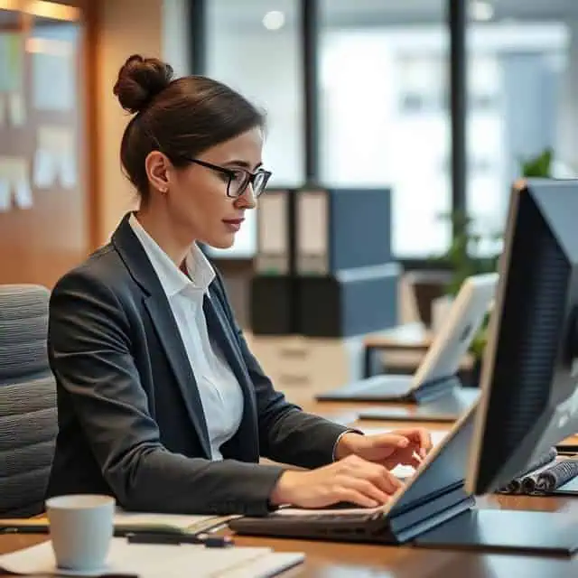 interim auditor working in her office