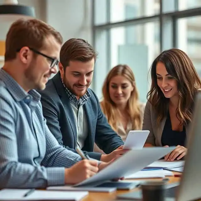 interim sales director discussing reports