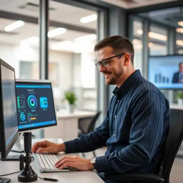 IT Automation Services expert working on computer